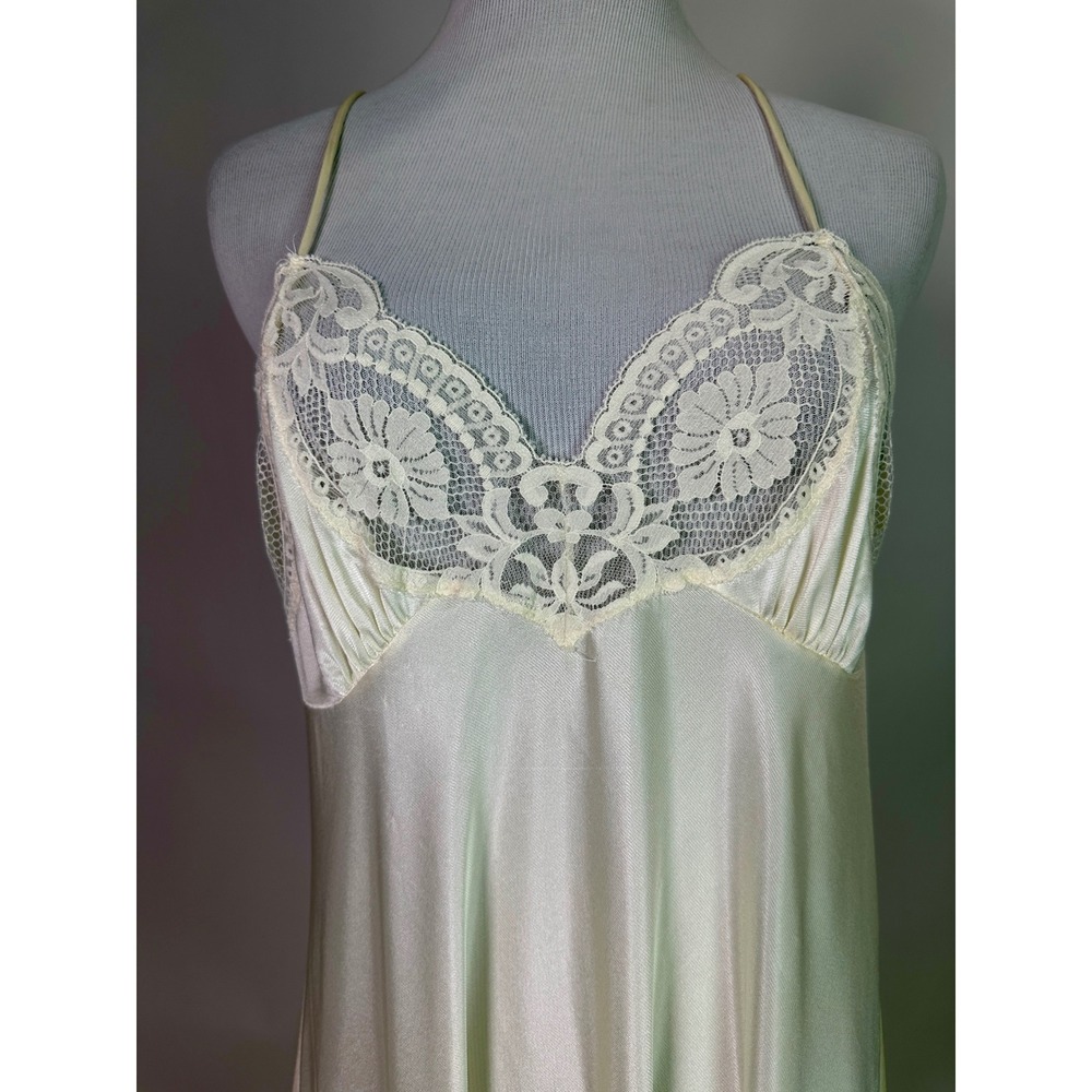 Lily of France Rosa Puleo-Szule Vintage 1980s Lace Nightgown Yellow Ivory Small